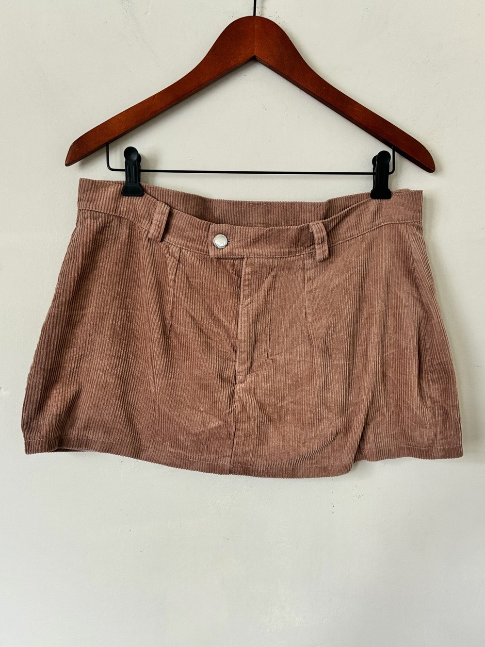 Riley & James Corduroy Skort Pink Mauve Mini Skirt Shorts Womens Large L boho